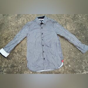 Baker by Ted Baker Boys Blue  and White Patterned Shirt Size 8 Cotton